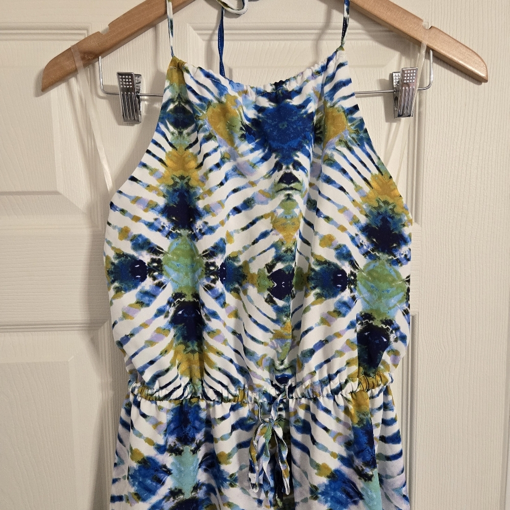 Jack Women's blue And White  tie dye strappy summer dress Size small - Picture 3 of 5